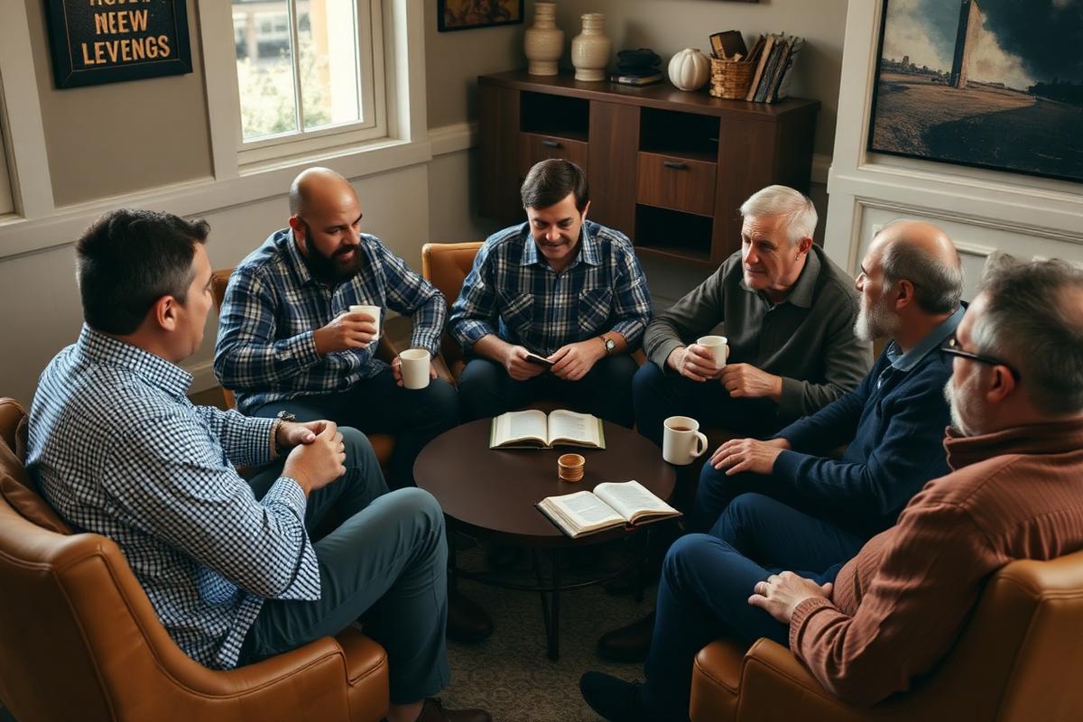 A small group of men meeting together